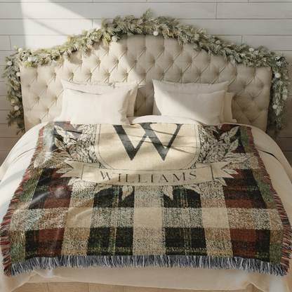 Custom Family Name Woven Blanket