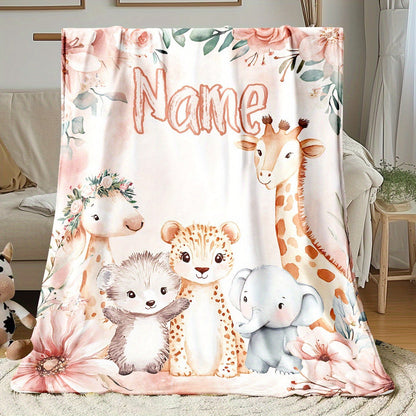Custom Name Animal Blanket