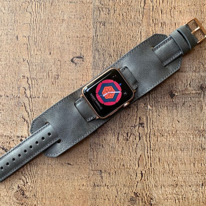 Custom Leather Watch Band, Cuff Band Strap, Apple Watch Band