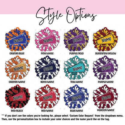 Personalized Pom Pom Bag Tag - Custom Name Tag for Backpacks