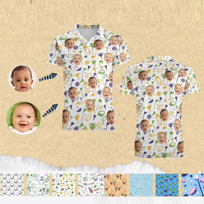 Custom Face Polo Shirt for Golfer，Face on shirt gifts for husband