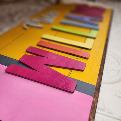 Wooden Teacher Door Hanger - Pencil