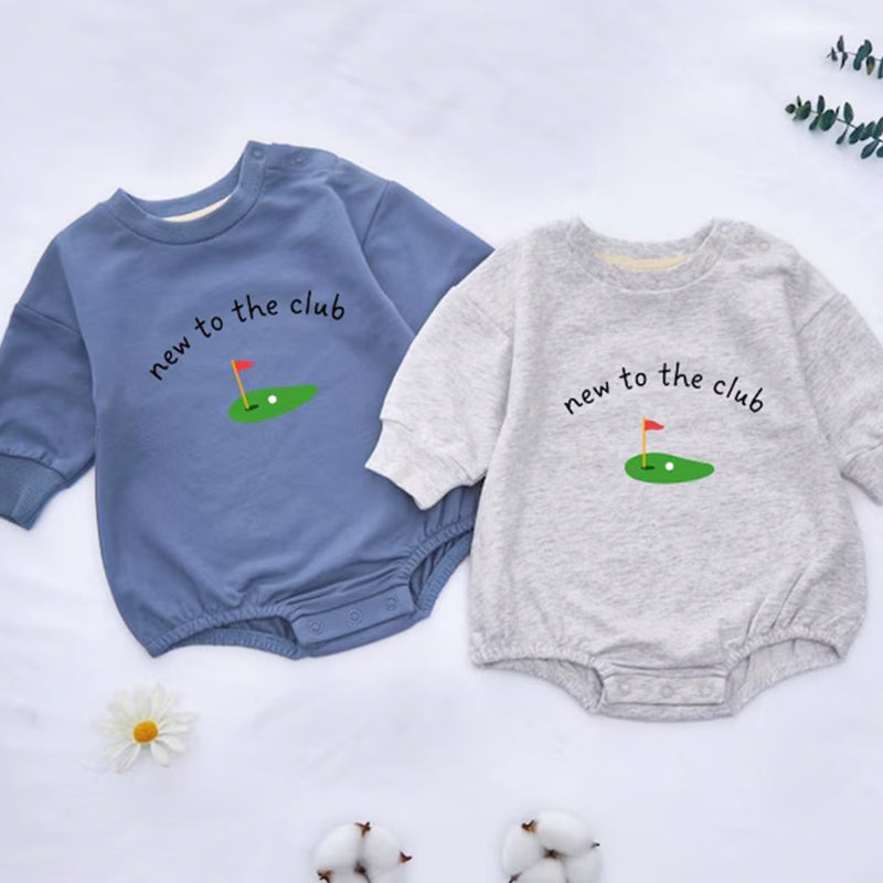 New To The Club Golf Baby Bubble Romper|First Birthday Baby Romper