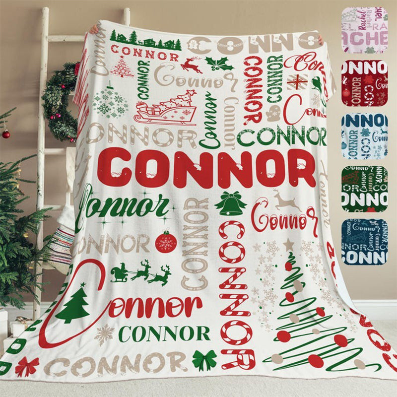 Personalized Christmas Blanket | Custom Name Throw Blanket