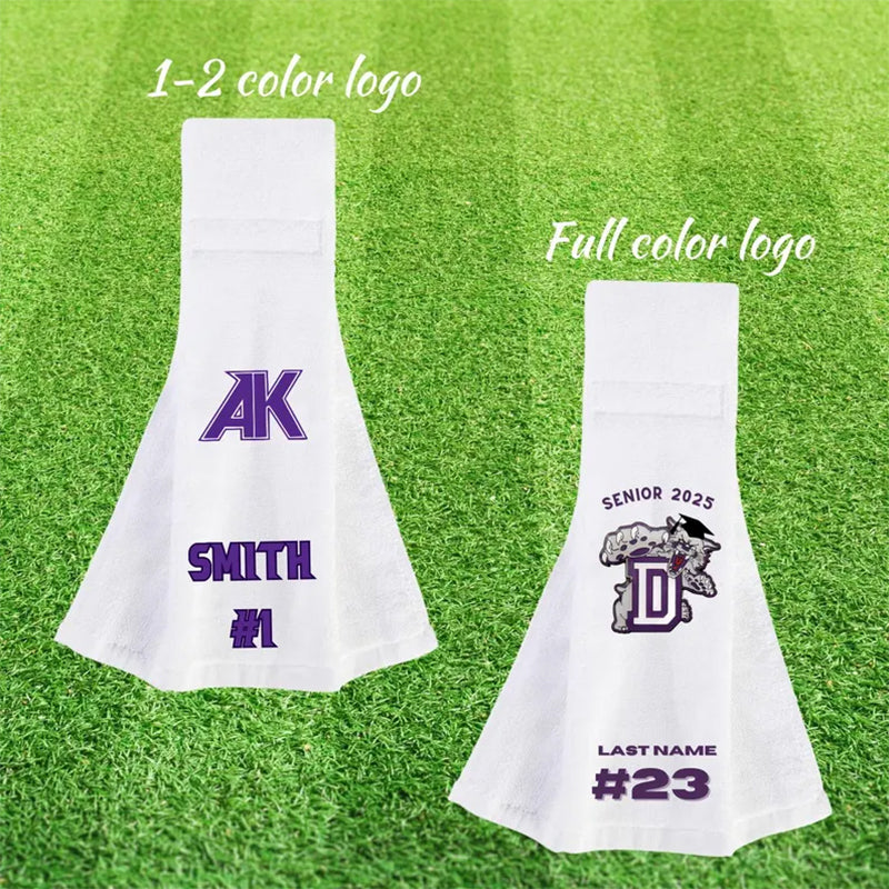 Custom sports towel personalized for athlete towel for QB football towel