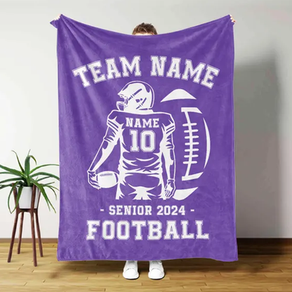 Name Football Senior Gift for Football Team Personalized Football Blanket