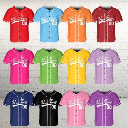Personalized Team Name And Number Baseball Jersey, Custom Baseball