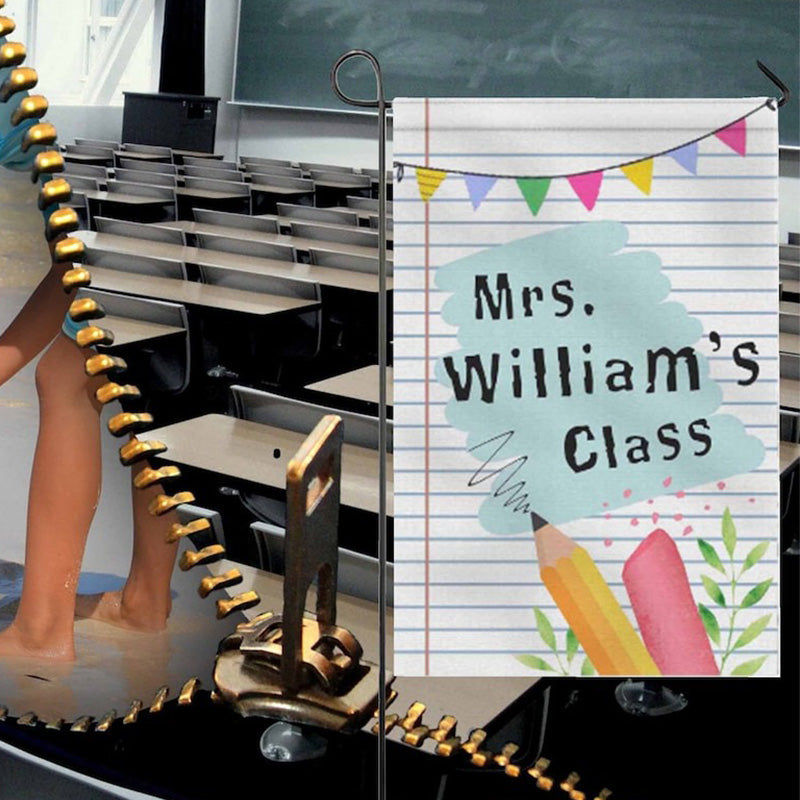 First Day of School Flag Custom Teacher Welcome Sign