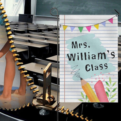 First Day of School Flag Custom Teacher Welcome Sign