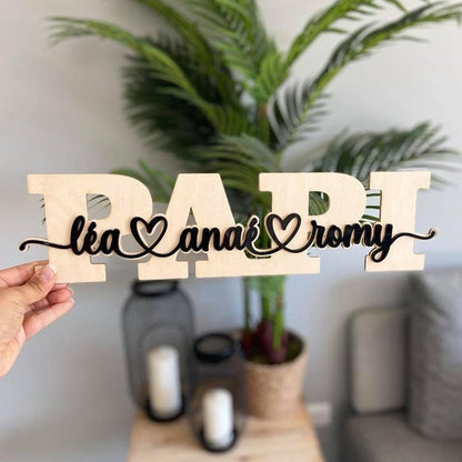 Personalized wooden word LOVE,FAMILY, MOM ,MAMIE engraved in wood
