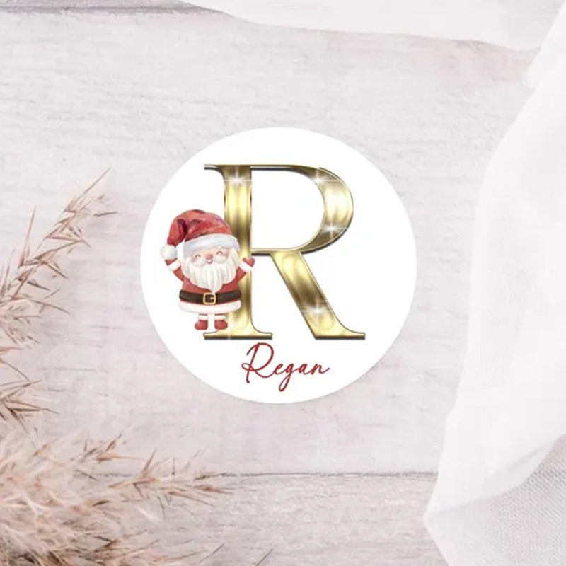 Personalized Santa Hat Stickers - Custom Christmas Stickers