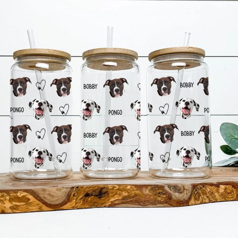 Personalized Pet Photo Glass Cup