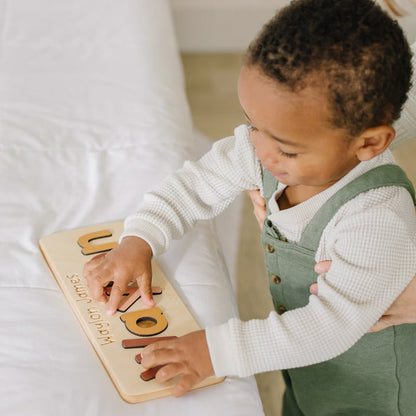 Wooden Name Puzzle, Upper and Lowercase, Gifts for Kids