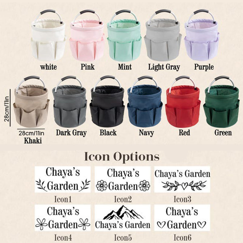 Personalized Gardening Tool Tote Bag, Custom Embroidered Garden Tool Tote Organizer