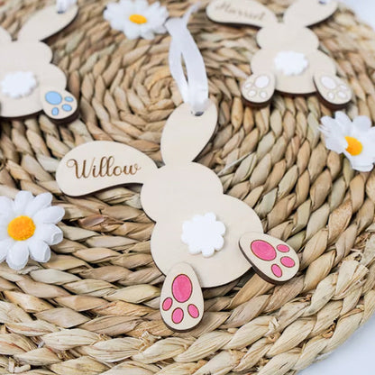 Personalised Easter Bunny Basket Gift Tag Name Tag