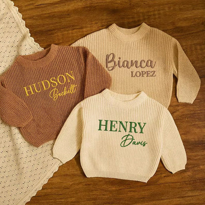 Personalized Embroidery Baby Sweater, Newborn Sweater Christmas 2025