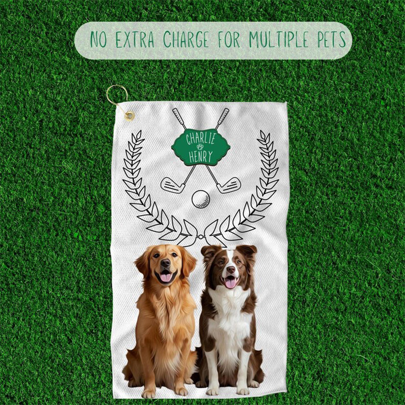 Custom Pet Photo Golf Towel Personalized Dog Golf Towel Cat Golf Towels