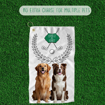 Custom Pet Photo Golf Towel Personalized Dog Golf Towel Cat Golf Towels