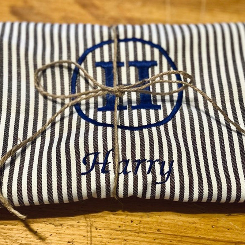 Personalized Embroidered Striped Apron