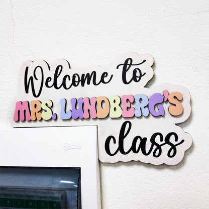 Cusstom Teacher Name Doorframe Corner Sign