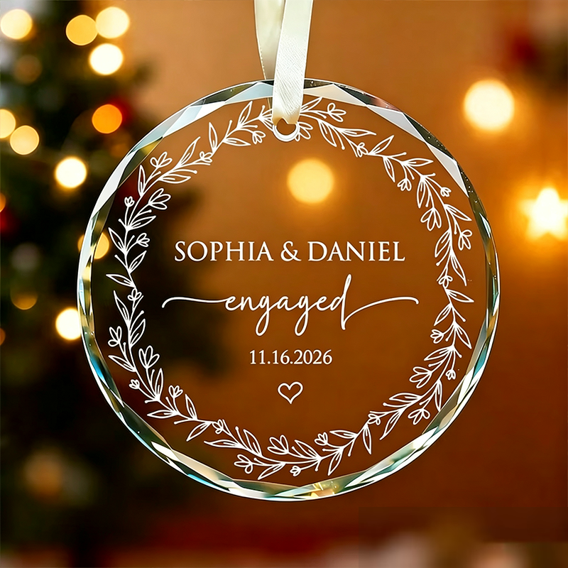 Personalized Engaged Ornament ,Wedding Keepsake Ornament
