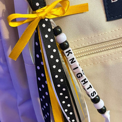 Personalized Ribbon Bag Tag/Cheer Bag Tag/Ribbon Zipper Pull