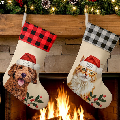 Custom Pet Stocking Using Pet's Photo + Name