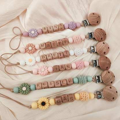 Personalized Pacifier Clip, Custom Dummy Clip, Pacifier Holder, Soother Clip