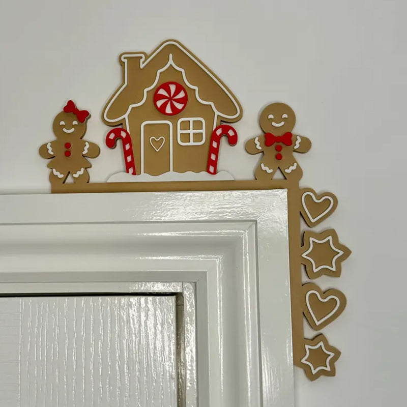Gingerbread House Christmas Decoration, Door Corner Sign