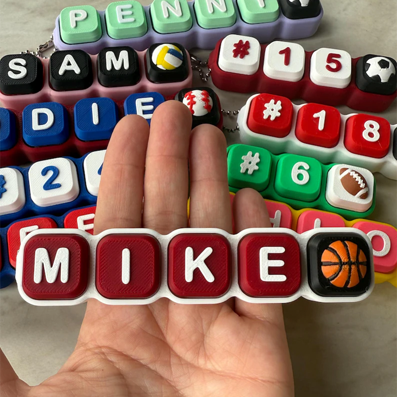Name Clicker Fidget Keychain- Clicky or Silent!| Personalized keyboard Clicker FidgetToy