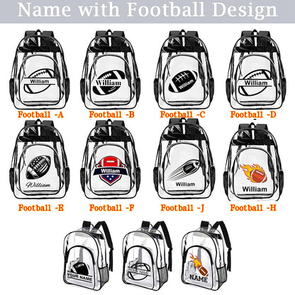 Personalized Clear Backpack Custom Name PVC Transparent Backpacks