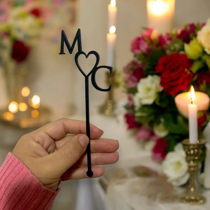 Personalized Drink Stirrers, Wedding Stir Sticks, Custom Initial Cocktail Stirrers
