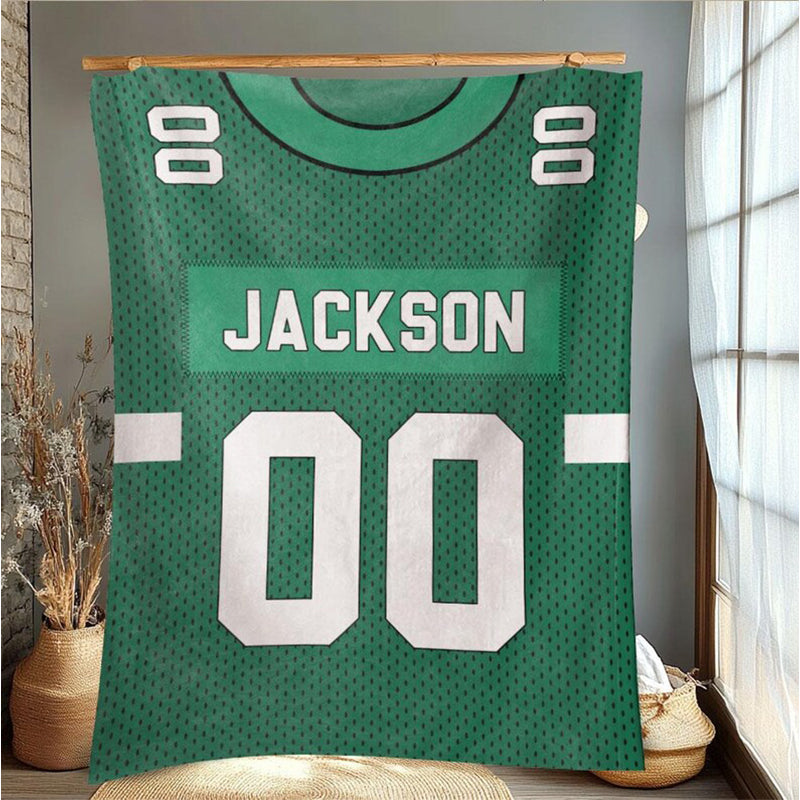 Personalized Football Blanket, Custom Name Number