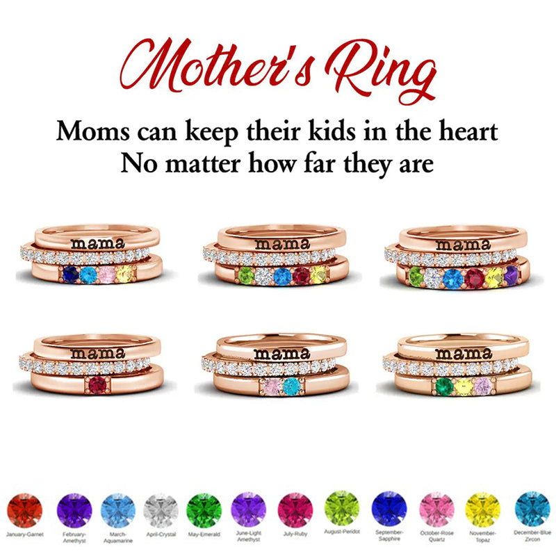 Birthstone Ring Set | Stackable Personalized Name Rings