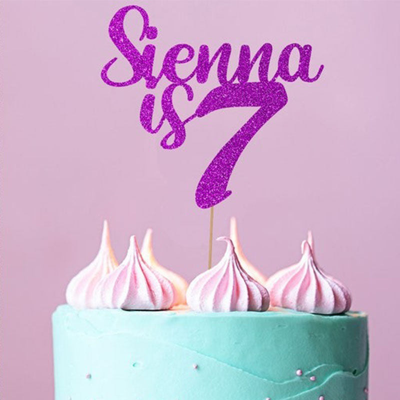Personalised Glitter Cake Topper