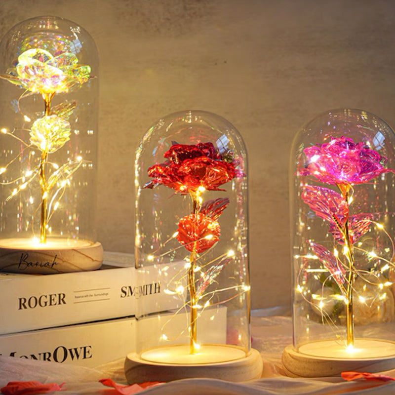Galaxy Rose Flower Gifts,Personalized Galaxy Rose Night Light
