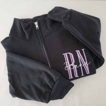 Nurse Custom Quarter Zip Sweatshirt-Jerzees Nublend Quarter Zip-Custom Embroidered