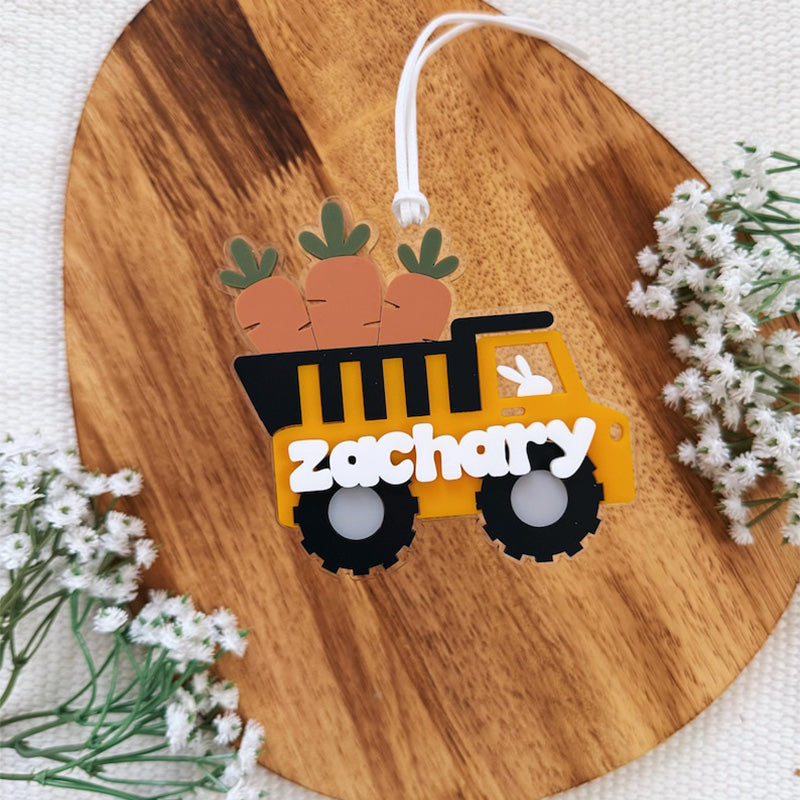 Construction Truck Easter Tag  Dump Truck Easter Tag