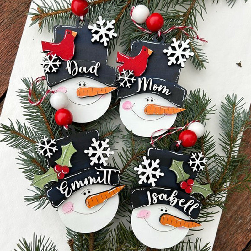 Personalized snowman ornament