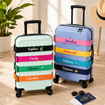 Personalised Luggage Strap,Suitcase Luggage Belt With Your Text