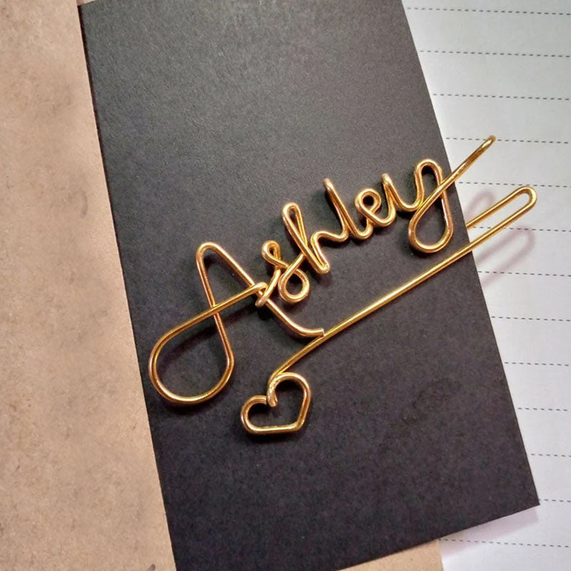 Custom Wire Name Bookmark, Name/Word Paperclip