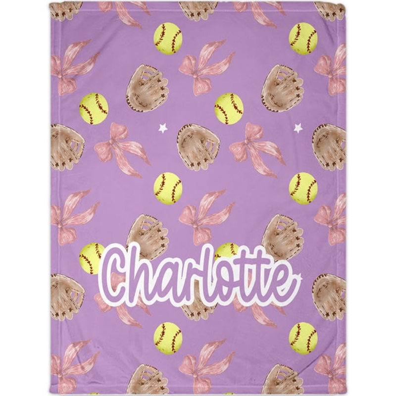 Customized Blankets  softball mat for girls