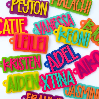 Backpack Keychain Name Tag | Acrylic Name Keychain | Personalized Acrylic Name Tag