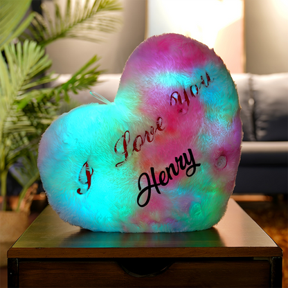 Light Up Heart Plush Pillow, Heart Toy with Colorful Lights