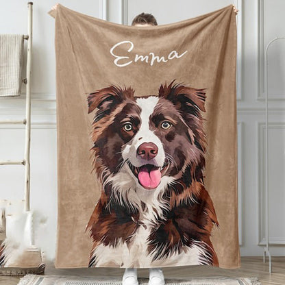 Pet Memorial Gifts Custom Printed Blanket-Photo Blanket Dog Blanket