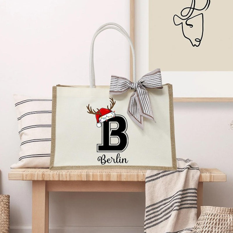 Christmas Custom Letter Bag, Bulk Gifts, Xmas Gifts, Christmas Tote Bag