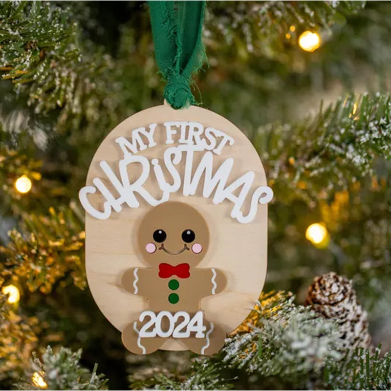 Baby’s First Christmas Ornament 2025, Personalized Gingerbread Ornament