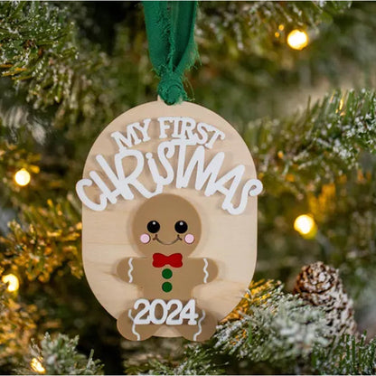 Baby’s First Christmas Ornament 2025, Personalized Gingerbread Ornament