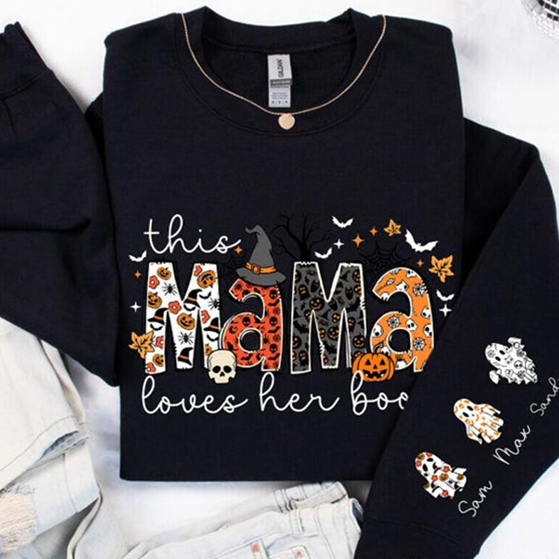 Custom Halloween Mama Sweatshirt, This Mama Loves Her Boos Sweatshirt