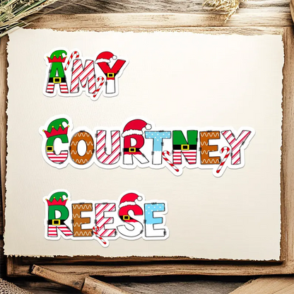 Christmas Sticker Custom Name Personalized Holiday Gifts